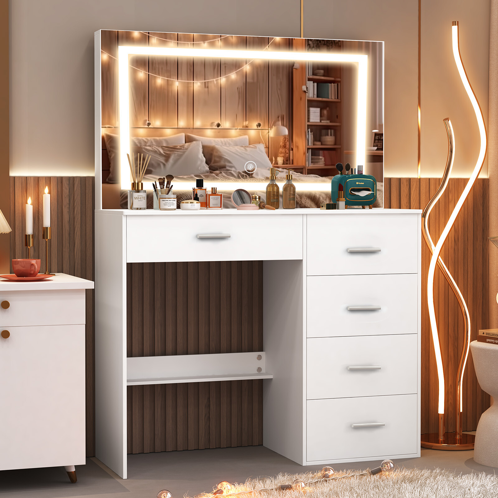 Meja Rias Modern Putih dengan  - Office Furniture Now ulasan dan harga